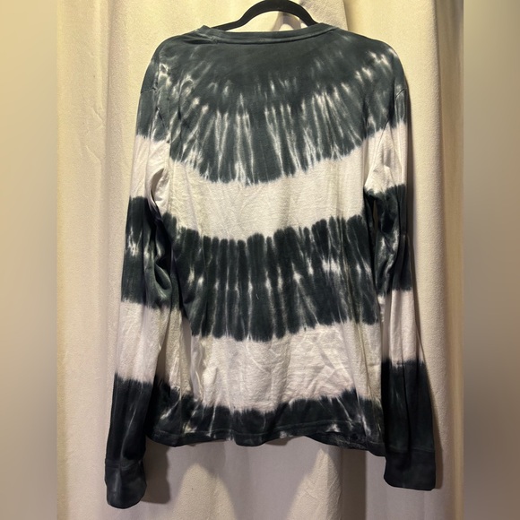 Aeropostale Black and White Tye Dye Unisex Long Sleeve Shirt - Picture 4 of 5